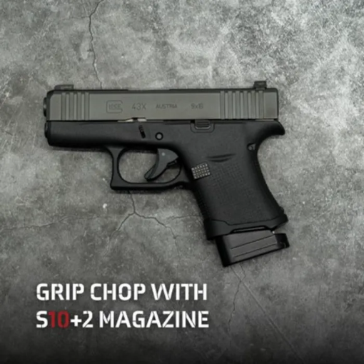 Shield Arms grip-chopped Glock with an S10 magazine and +2 extension