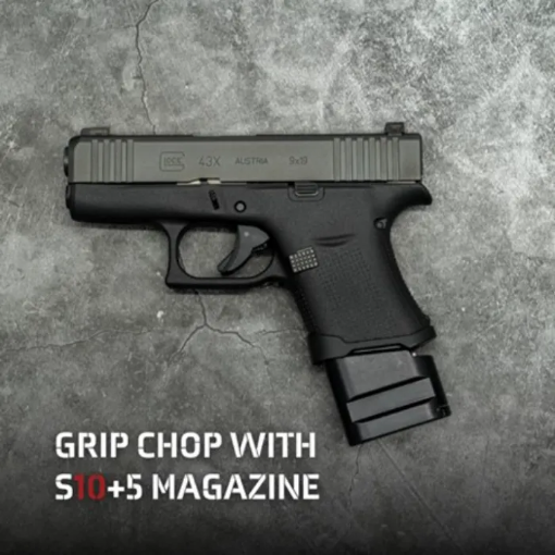 Shield Arms grip-chopped Glock with an S10 magazine and +5 extension
