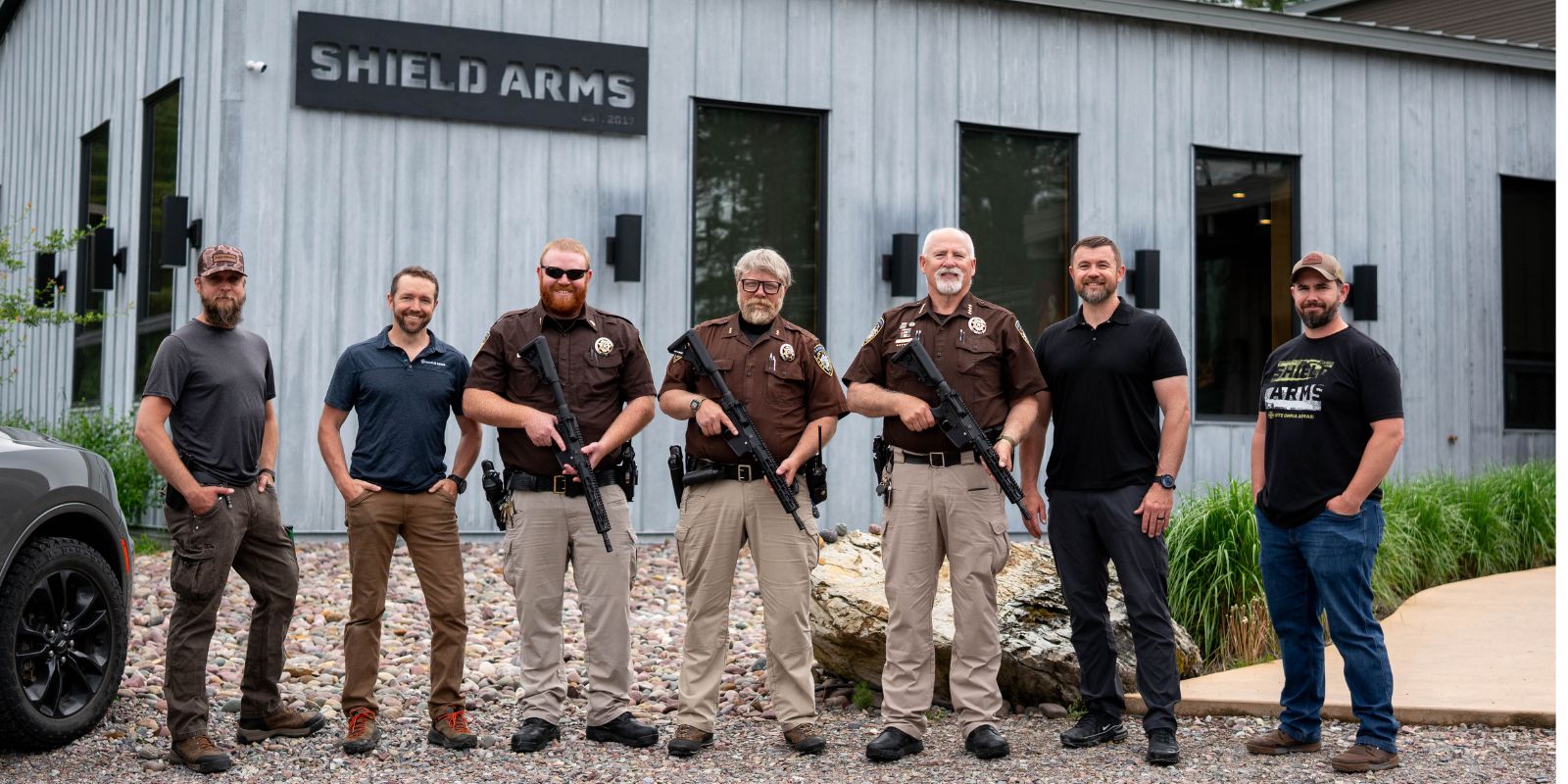 Shield Arms team in the Bigfork, Montana shop