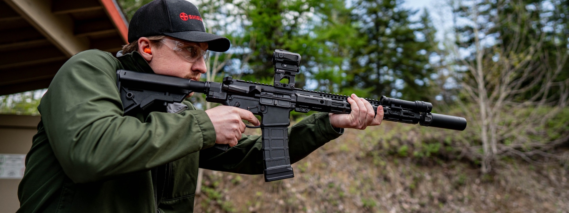 Shield Arms SA-15 folding AR-15 rifle with receiver folded